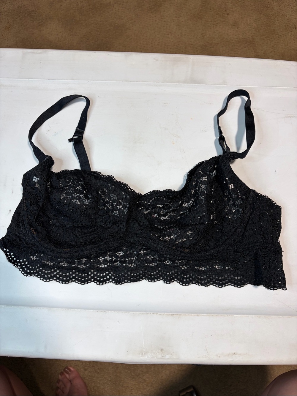 Xhilaration Black Lace Unlined Bralette, 38B